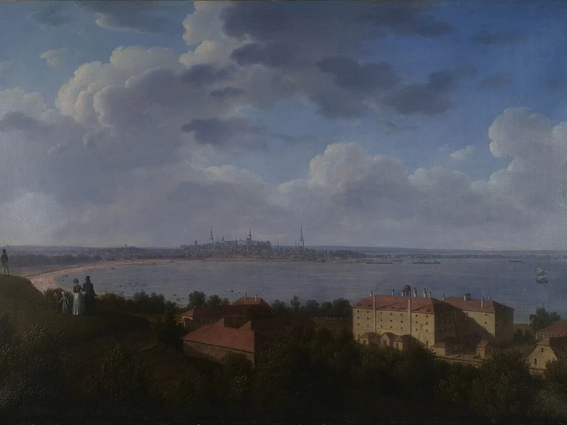 1772-Johann Karl Ferdinand von Kügelgen - La vista di Tallinn dalla fabbrica di zucchero